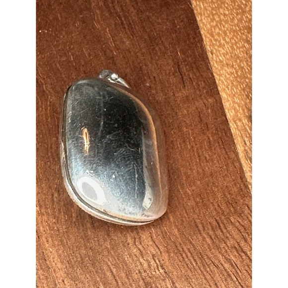 VINTAGE STERLING SILVER  LOCKET WITH MARCASITE AND PINK TOURMALINE - Picture 4 of 10